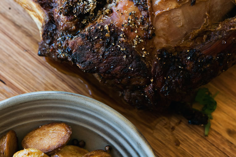 Rib Roast with chat potatoes